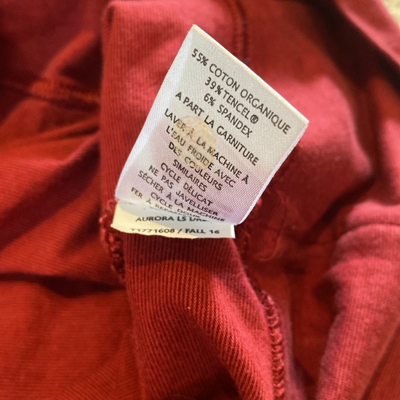 Toad&Co Organic Cotton Cowl Neck Tunic L/S Red Size LARGE - Picture 8 of 10